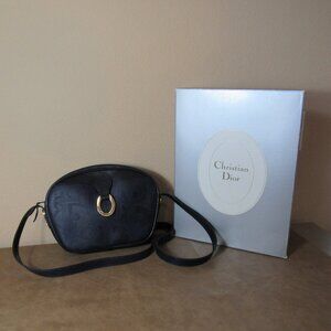 Christian Dior PVC Canvas Shoulder Bag Crossbody Trotter Blue Made In France